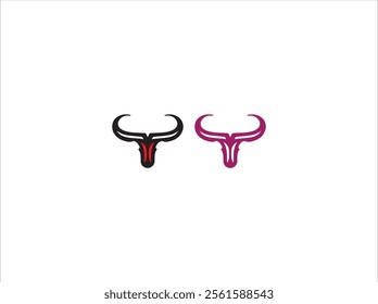 Long horn design , vector  , illustration , skull head silhouette vector illustration, and template.