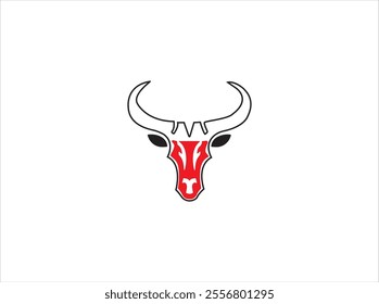 Long horn design ,vector ,line art ,illustration and isolate template.