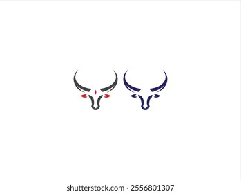 Long horn design ,vector ,line art ,illustration and isolate template.