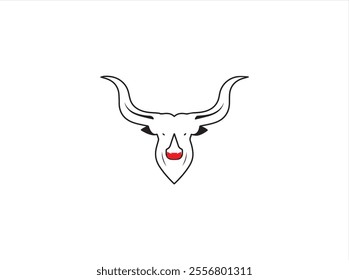 Long horn design ,vector ,line art ,illustration and isolate template.