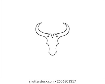 Long horn design ,vector ,line art ,illustration and isolate template.