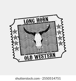 Long Horn Grunge Style Perfect for Print, Apparel, etc