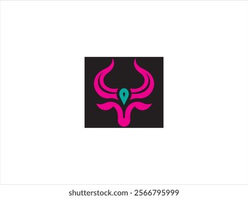 Long horn logo design , vector , illustration and isolate template .