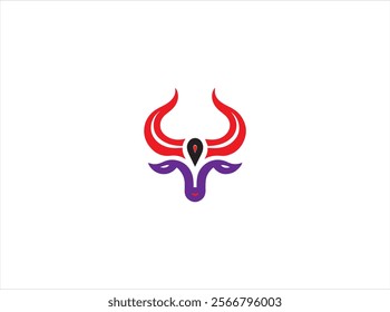 Long horn logo design , vector , illustration and isolate template .