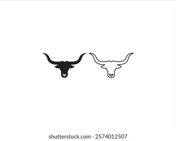 Long horn logo design , vector , illustration and isolate template .