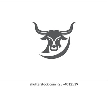 Long horn logo design , vector , illustration and isolate template .