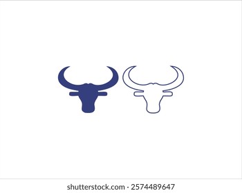 Long horn logo design ,vector , illustration and isolate template .