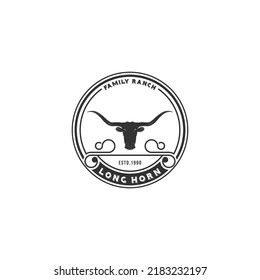 long horn logo template vector in white background