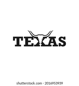 Long Horn Texas Logo Vector.