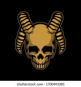 long horned skull for commercial use