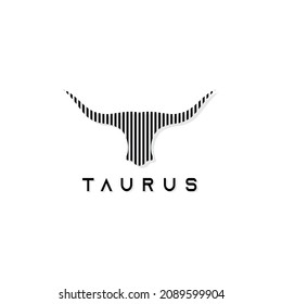 Long Horns Taurus Buffalo Logo Style Stripes Design Inspiration