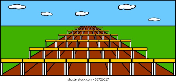 long hurdles track