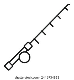 Long ice fishing rod icon outline vector. Nature festival. Leisure outdoor activity