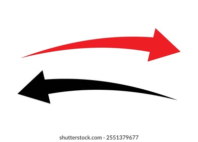 Long icon.  arrow vector. Arrow symbol.  background.red and black