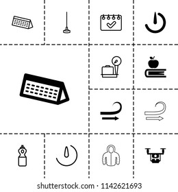 Long icon. collection of 13 long filled and outline icons such as stopwatch camera, calendar, luggage weight, medical drone. editable long icons for web and mobile.