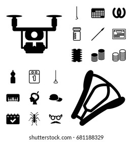 Long icon. set of 20 long filled and outline icons such as ant, piano toy, mustache and glasses, hoe, brain surgery, stapler, coin, cpu, baseball cap, calendar, spear