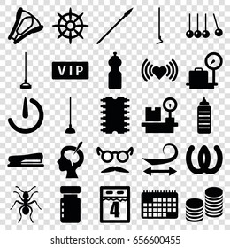 Long icons set. set of 25 long filled icons such as ant, vip, lugagge weight, curly hair, heart, mustache and glasses, hoe, helm, brain surgery, stapler, stopwatch camera