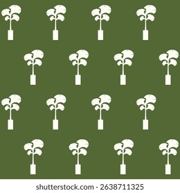 Long Indoor Plant Vector Seamless Pattern