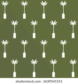 Long Indoor Plant Vector Seamless Pattern
