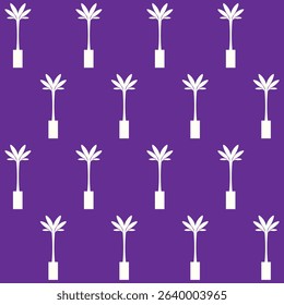 Long Indoor Plant Vector Seamless Pattern