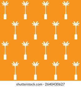 Long Indoor Plant Vector Seamless Pattern