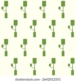 Long Indoor Plant Vector Seamless Pattern