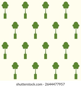 Long Indoor Plant Vector Seamless Pattern