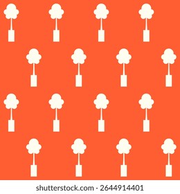 Long Indoor Plant Vector Seamless Pattern