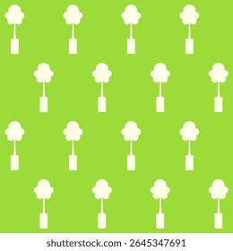 Long Indoor Plant Vector Seamless Pattern