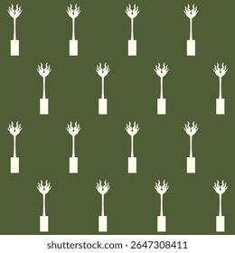 Long Indoor Plant Vector Seamless Pattern
