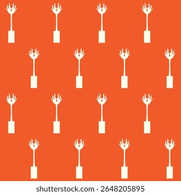 Long Indoor Plant Vector Seamless Pattern