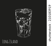 Long Island cocktail from the menu on the blackboard elom
