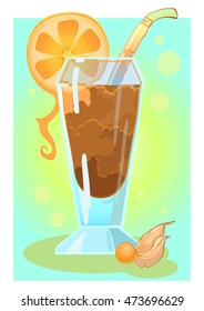 Long Island cocktail vector illustration