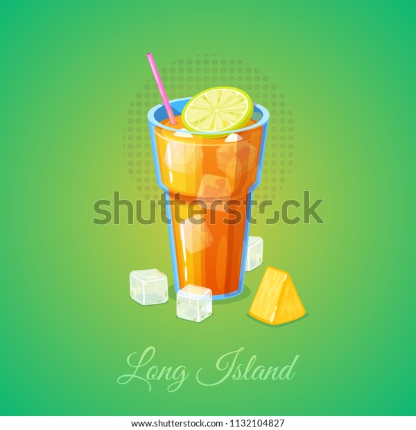 Long Island Ice Tea Cocktail Limes Stock Vector Royalty Free 1132104827 Shutterstock