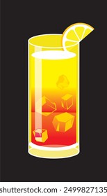 Long Island Iced Tea cocktail illustration - full color