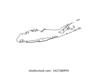 Long Island outline map New York state region 