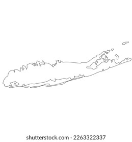 Long Island outline map New York state