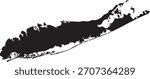 Long Island Silhouette Map Isolated