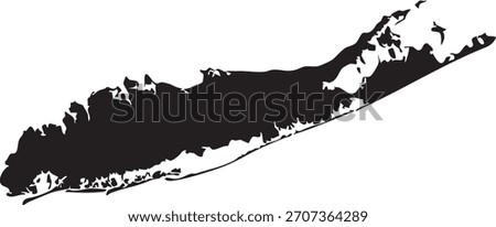 Long Island Silhouette Map Isolated