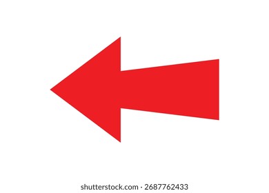 Langes, isoliertes rotes Pfeilsymbol auf weißem Hintergrund. Pfeilsymbol rechts. Gerader roter langer Pfeil auf weißem Hintergrund. Vektorgrafik