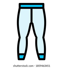 Long John Or Legging For Sports Or Winter In Blue Filled Outline Icon