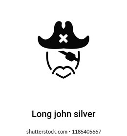 Long John Silver Icon Vector Isolated On White Background, Logo Concept Of Long John Silver Sign On Transparent Background, Filled Black Symbol