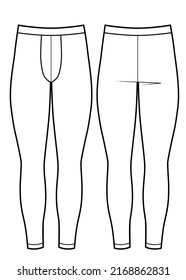 Long Johns Underwear Technical Illustration