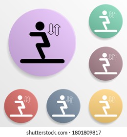 Long jump badge color set icon. Simple glyph, flat vector of sport icons for ui and ux, website or mobile application