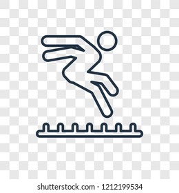 Long Jump concept vector linear icon isolated on transparent background, Long Jump concept transparency concept in outline style