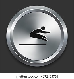 Icono de salto largo en la colección de botones metálicos