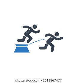 Long Jump Icon On White Background