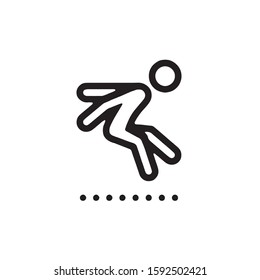 Long Jump Icon Outline Style Vector 