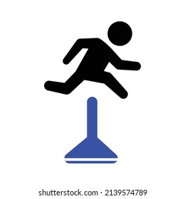Long Jump Icon .Sports icon. Simple flat vector illustration for your web site design, logo, app, UI.