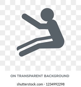long jump icon. Trendy flat vector long jump icon on transparent background from sport collection. 